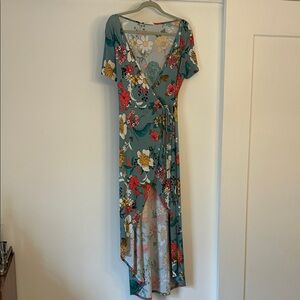 Bloom Multicolor Floral High Low Dress